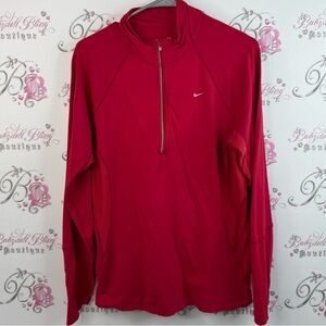 Nike fit dri sweater pullover red stretchy zip up Crimson Half-Zip Pullover